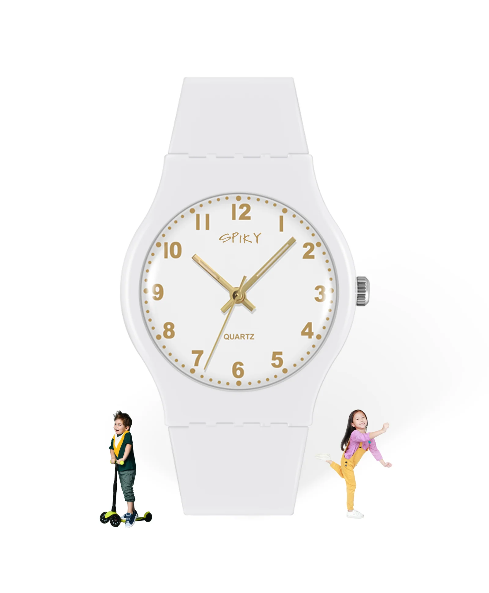 Spiky Eva4 Round Analogue Kids Watch - Black - Image 12