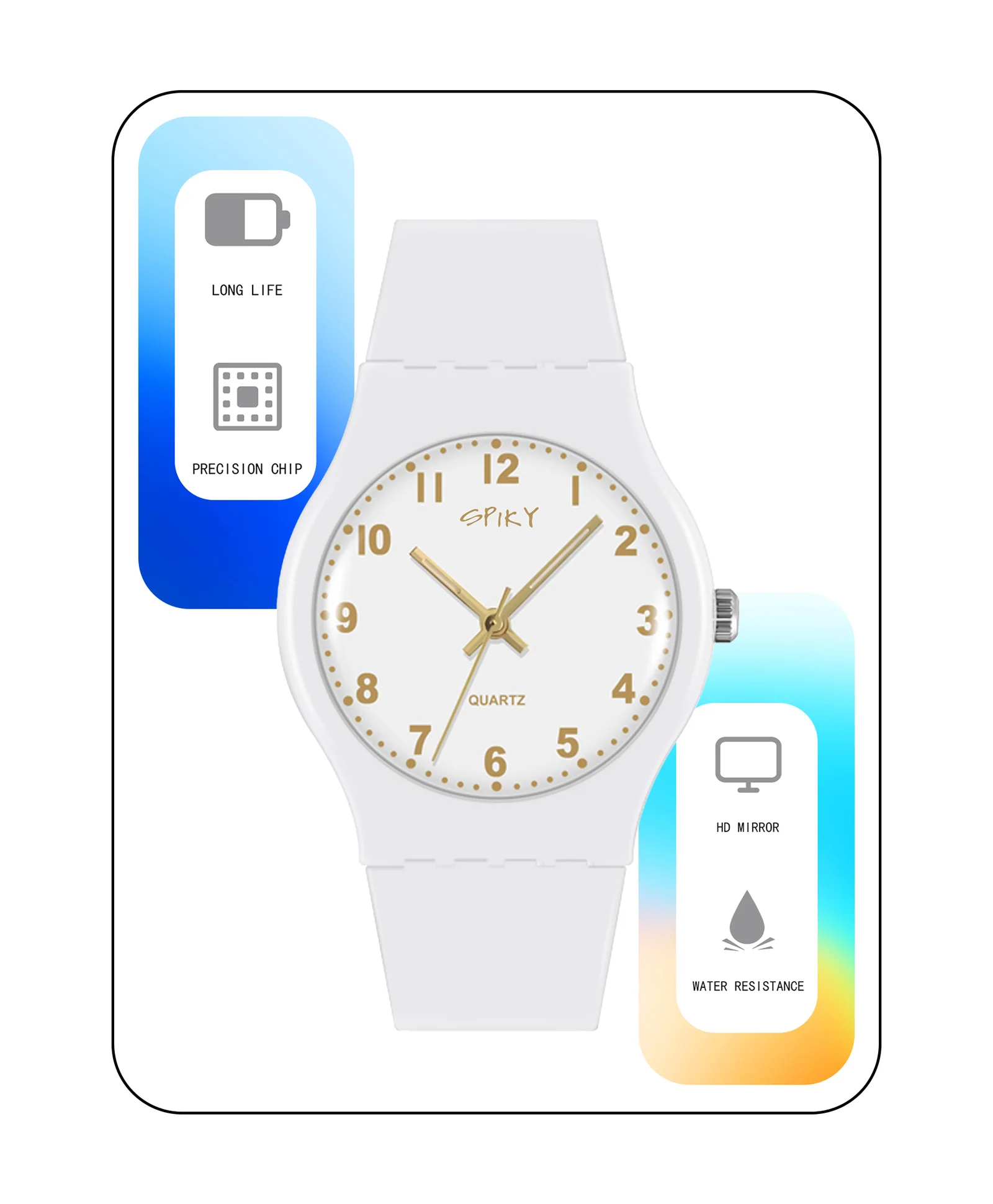 Spiky Eva4 Round Analogue Kids Watch - Black - Image 17