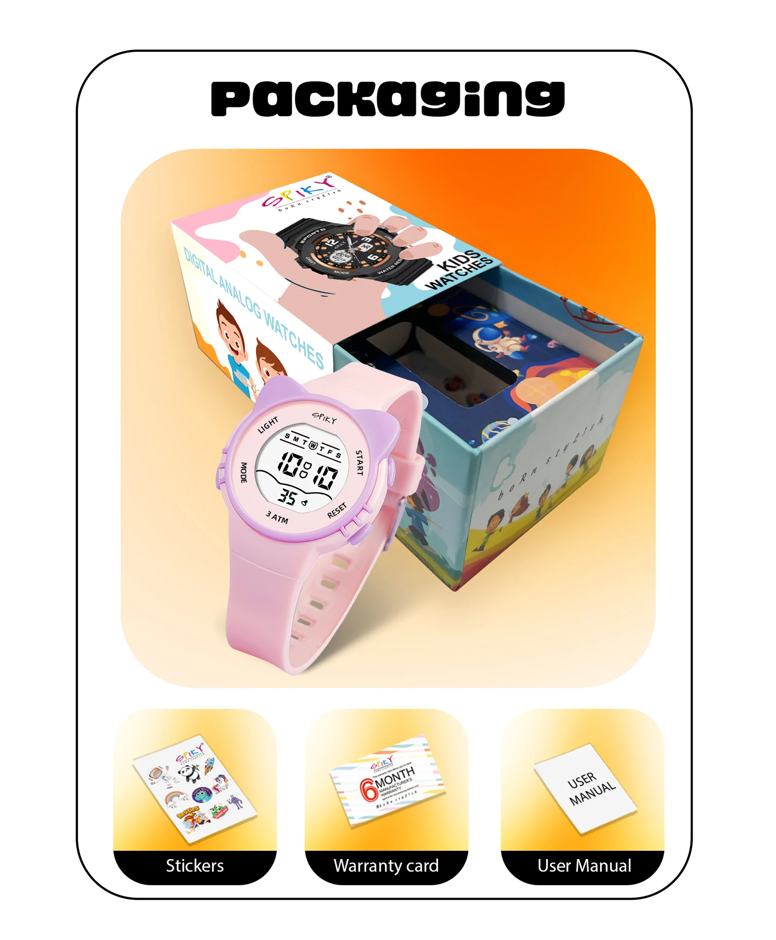 Spiky Eva12 Cat Shaped Sports Digital Watch - Image 12