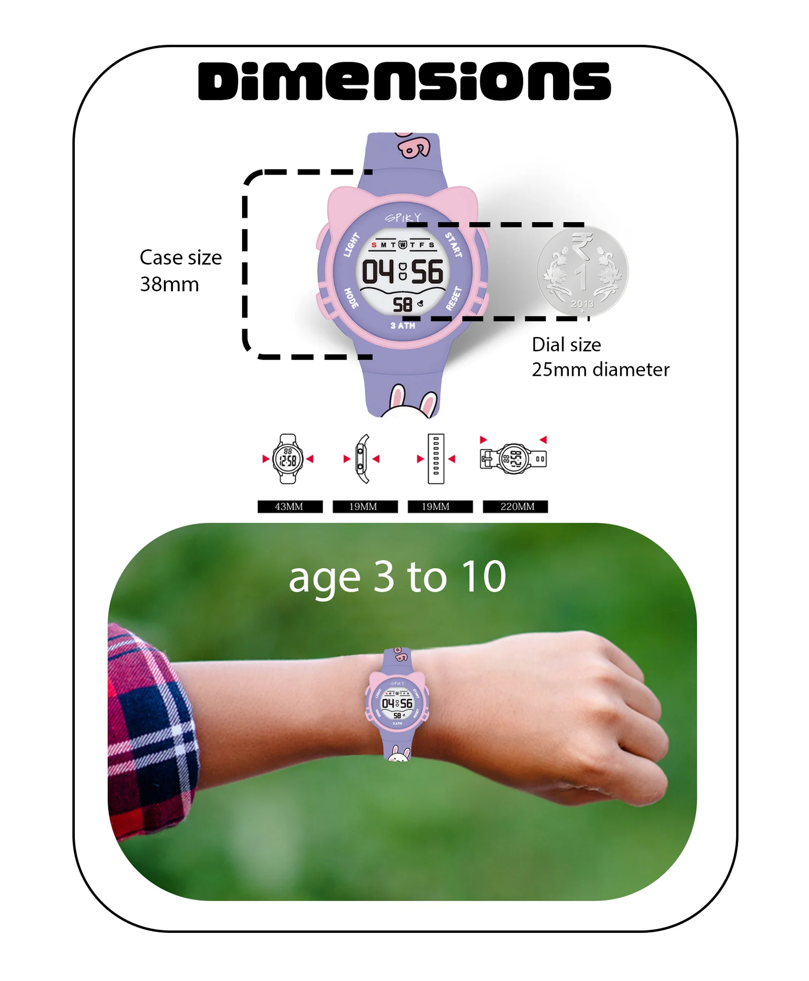 Spiky Eva17 Round Cat Shaped Digital Watch - Image 16