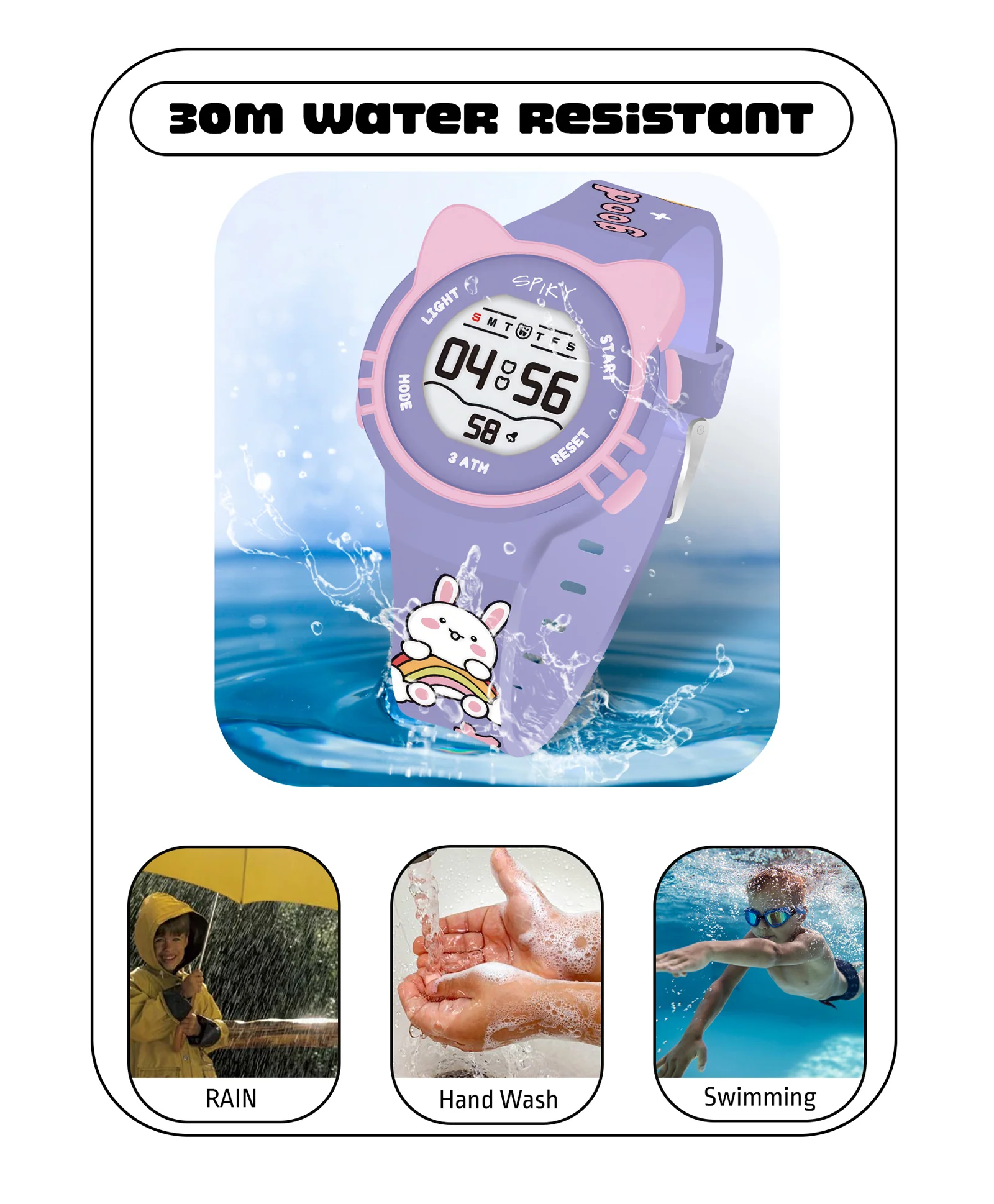 Spiky Eva17 Round Cat Shaped Digital Watch - Image 18