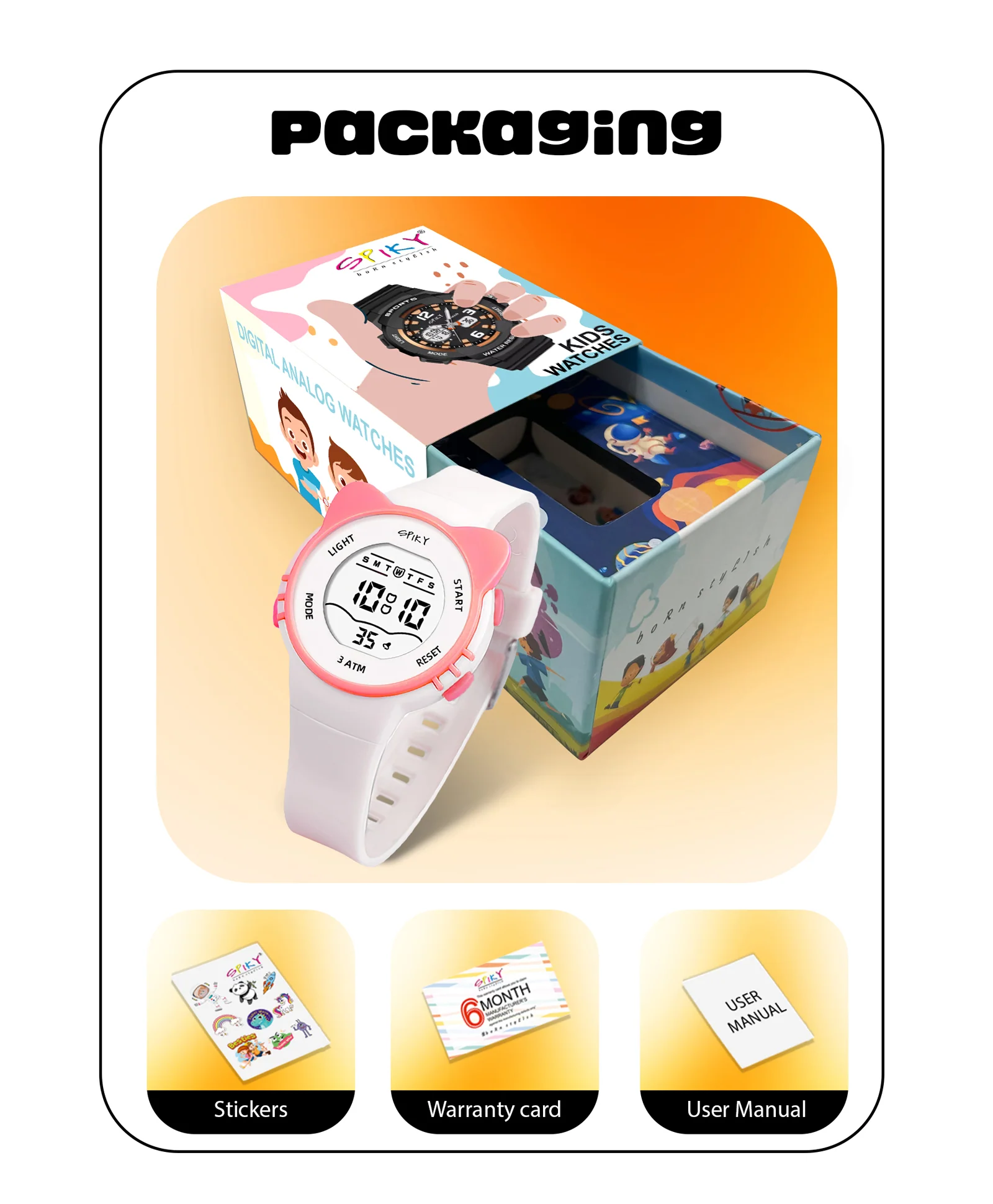 Spiky Eva12 Cat Shaped Sports Digital Watch - Image 24