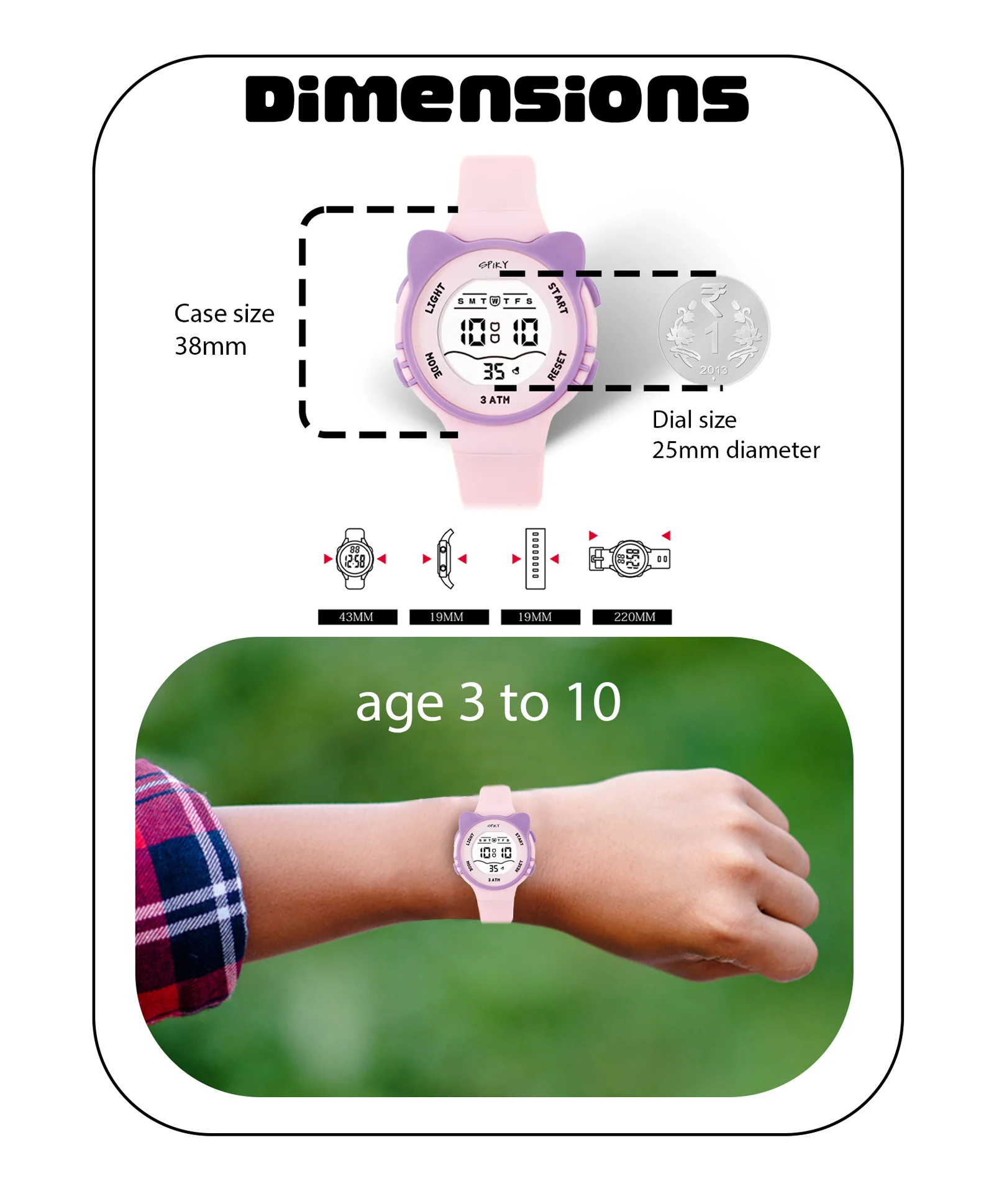 Spiky Eva12 Cat Shaped Sports Digital Watch - Image 4