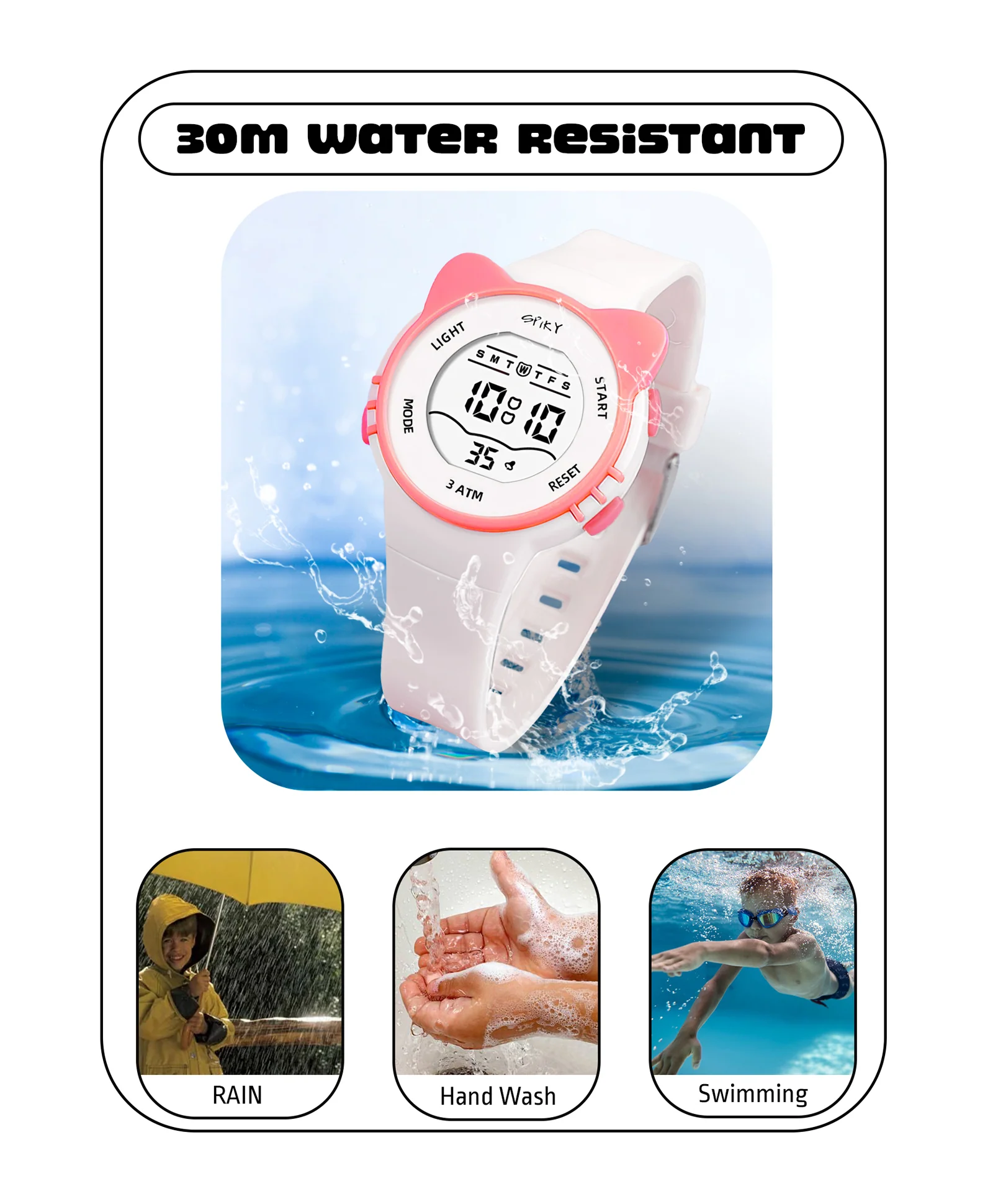 Spiky Eva12 Cat Shaped Sports Digital Watch - Image 6