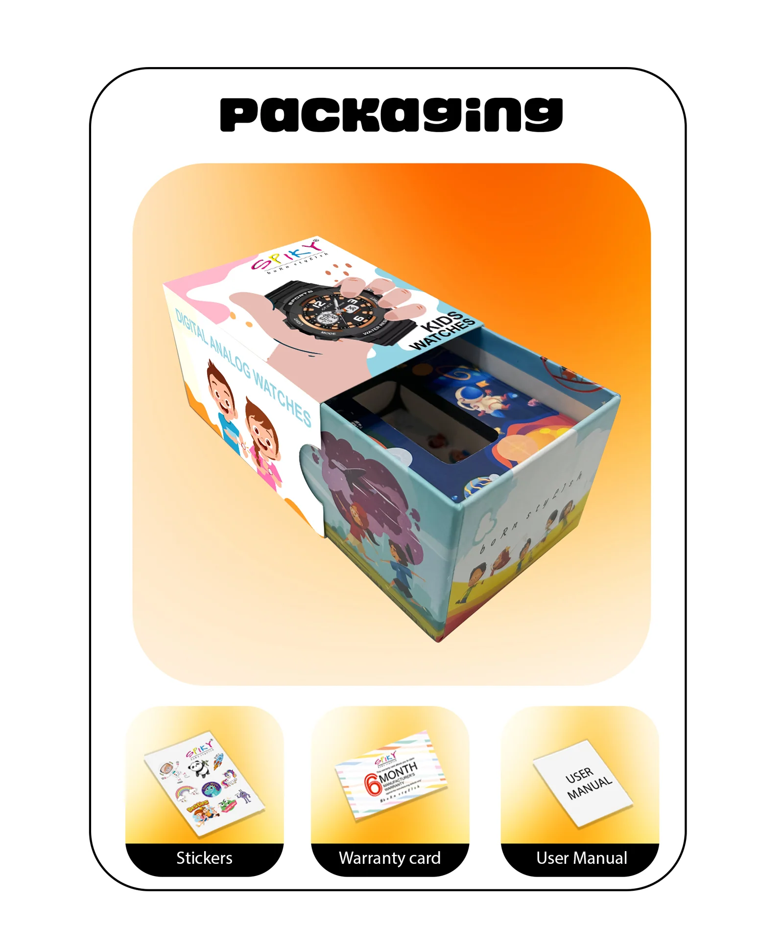 Spiky Eva2 Round Digital Kids Sports Watch - Blue - Image 11