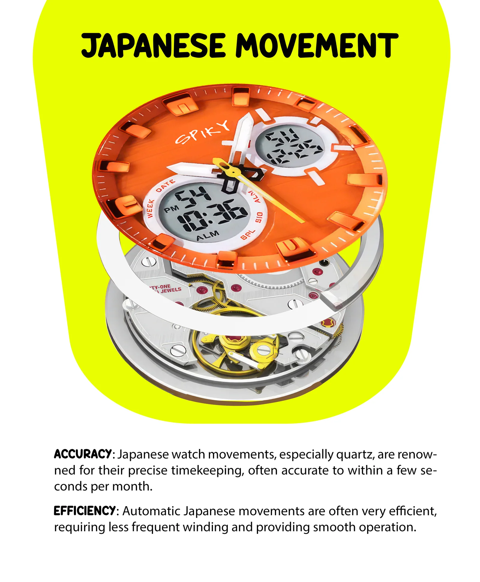 Spiky Eva29 Round Digital Sports Diving Watch - Image 34