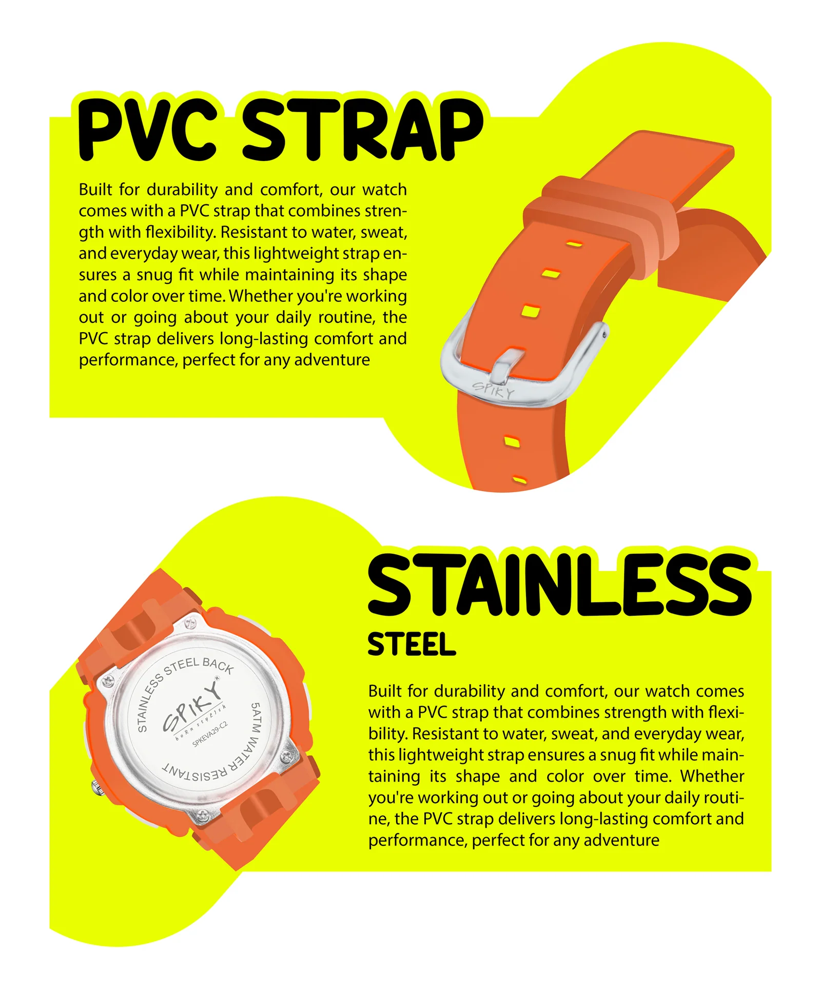 Spiky Eva29 Round Digital Sports Diving Watch - Image 37