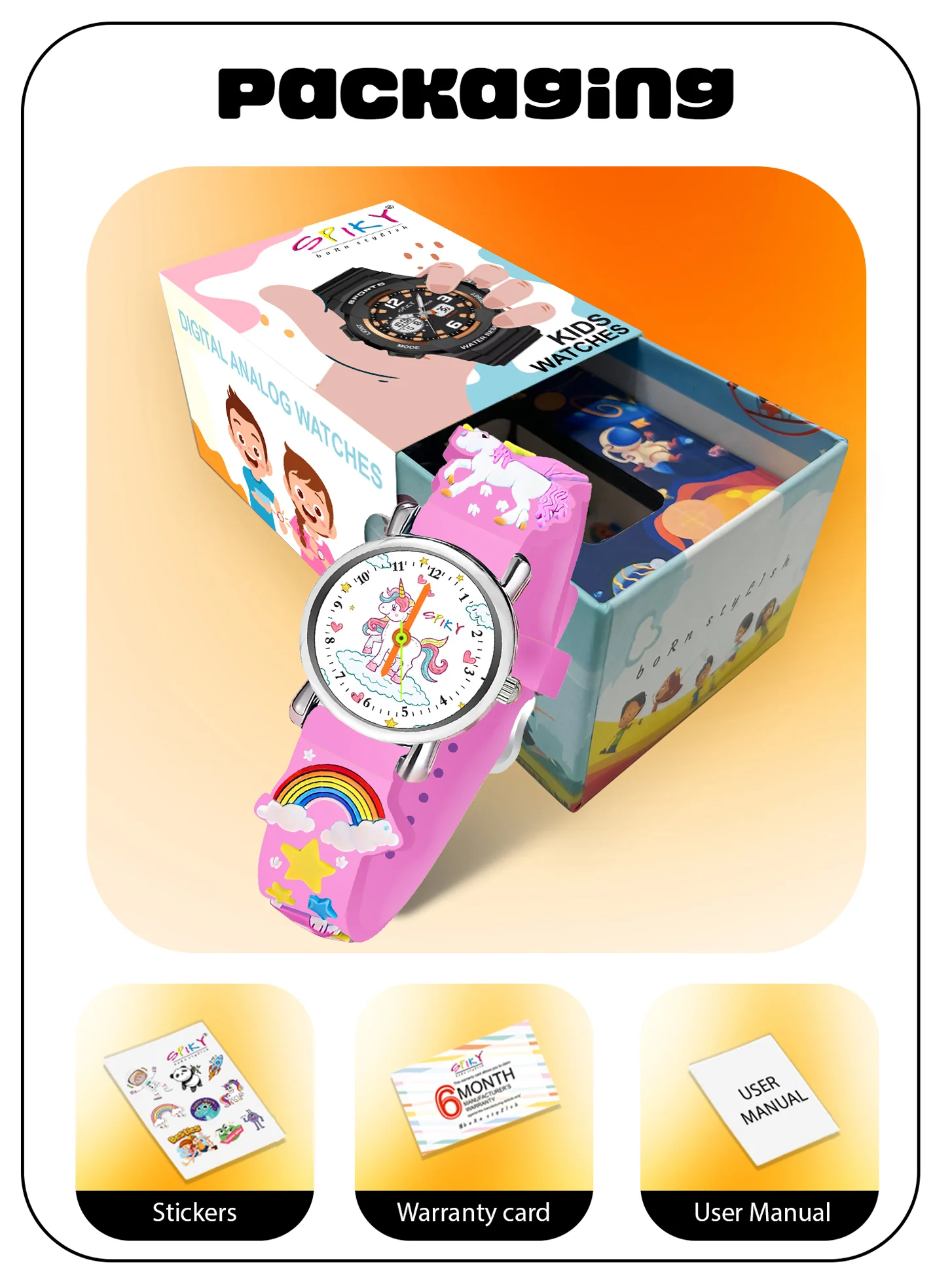 Spiky Eva9 Round Unicorn Strap Analog Watch - Image 31