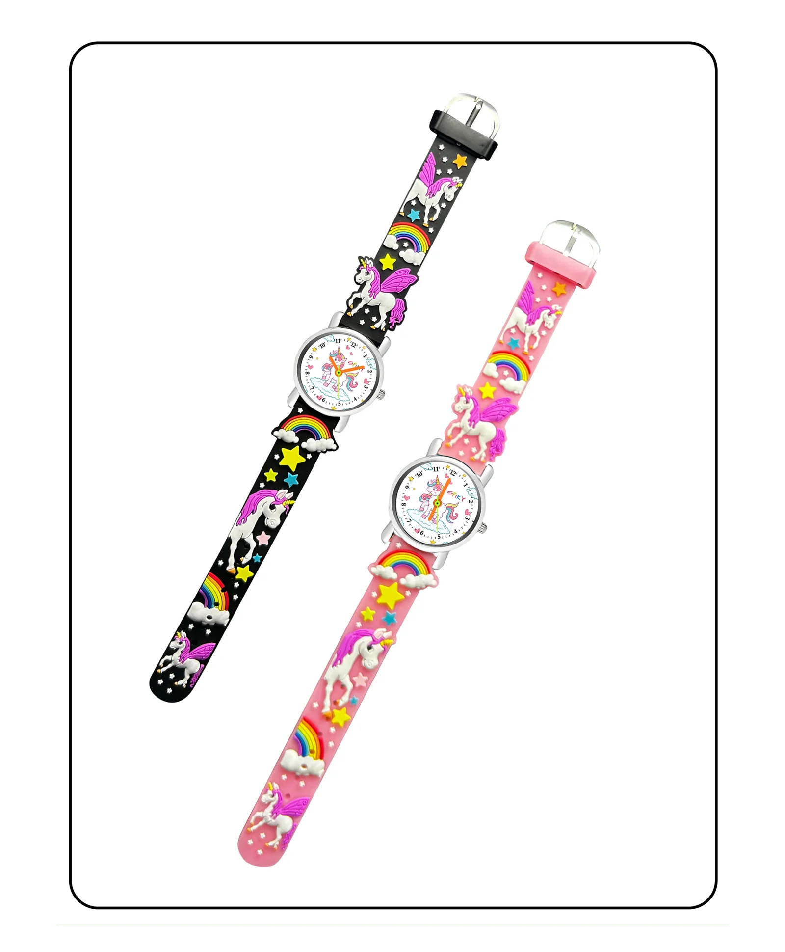 Spiky Round Unicorn Strap Analog Watch Combo - Image 5