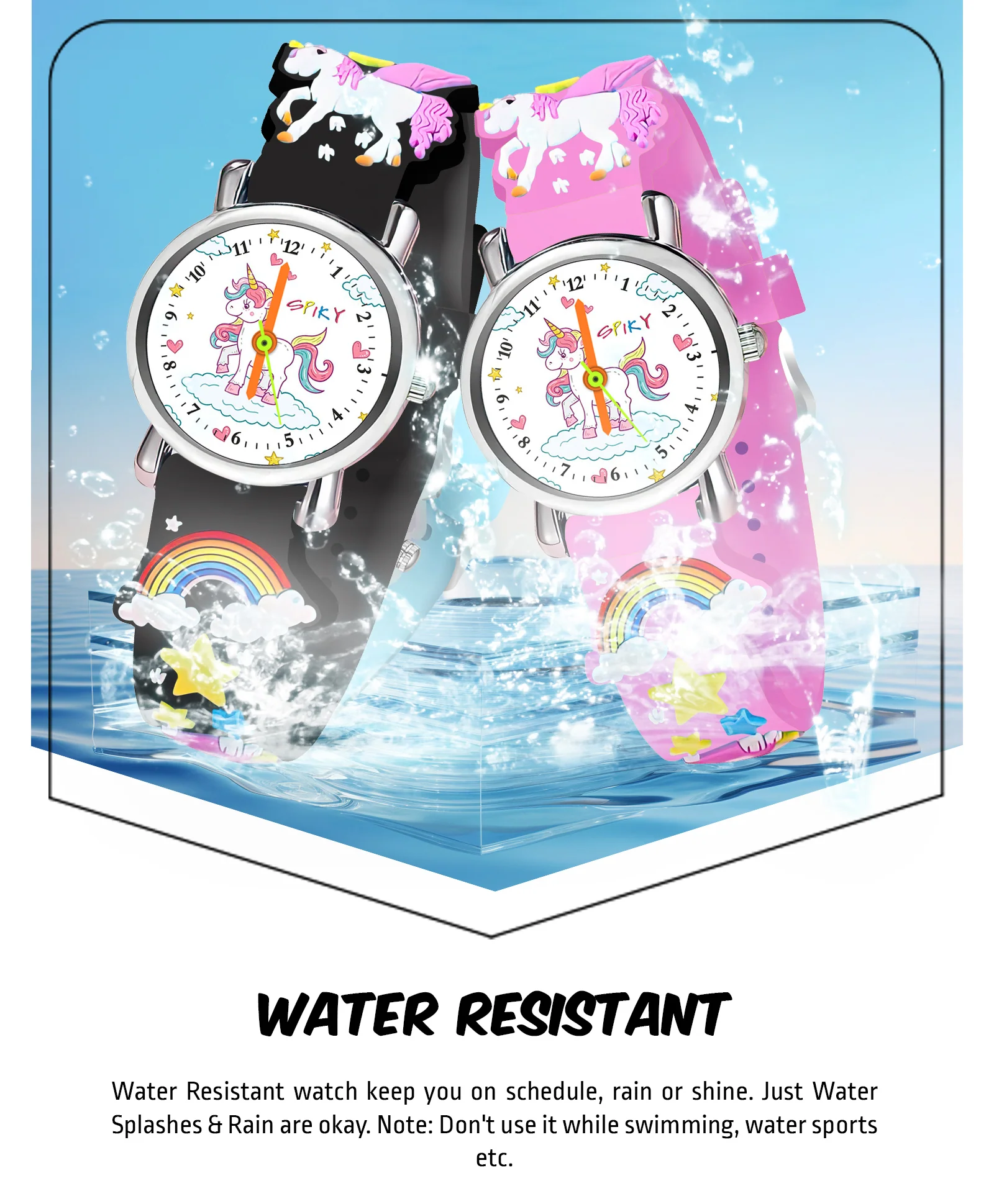 Spiky Round Unicorn Strap Analog Watch Combo - Image 6