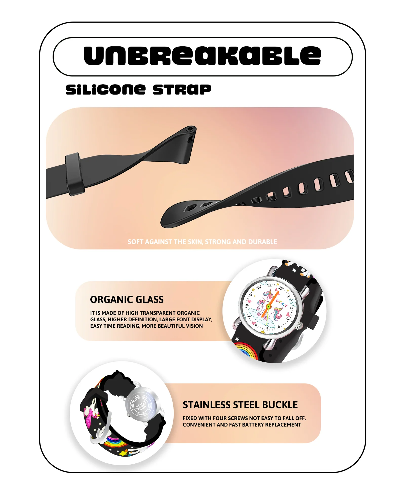 Spiky Eva9 Round Unicorn Strap Analog Watch - Image 30