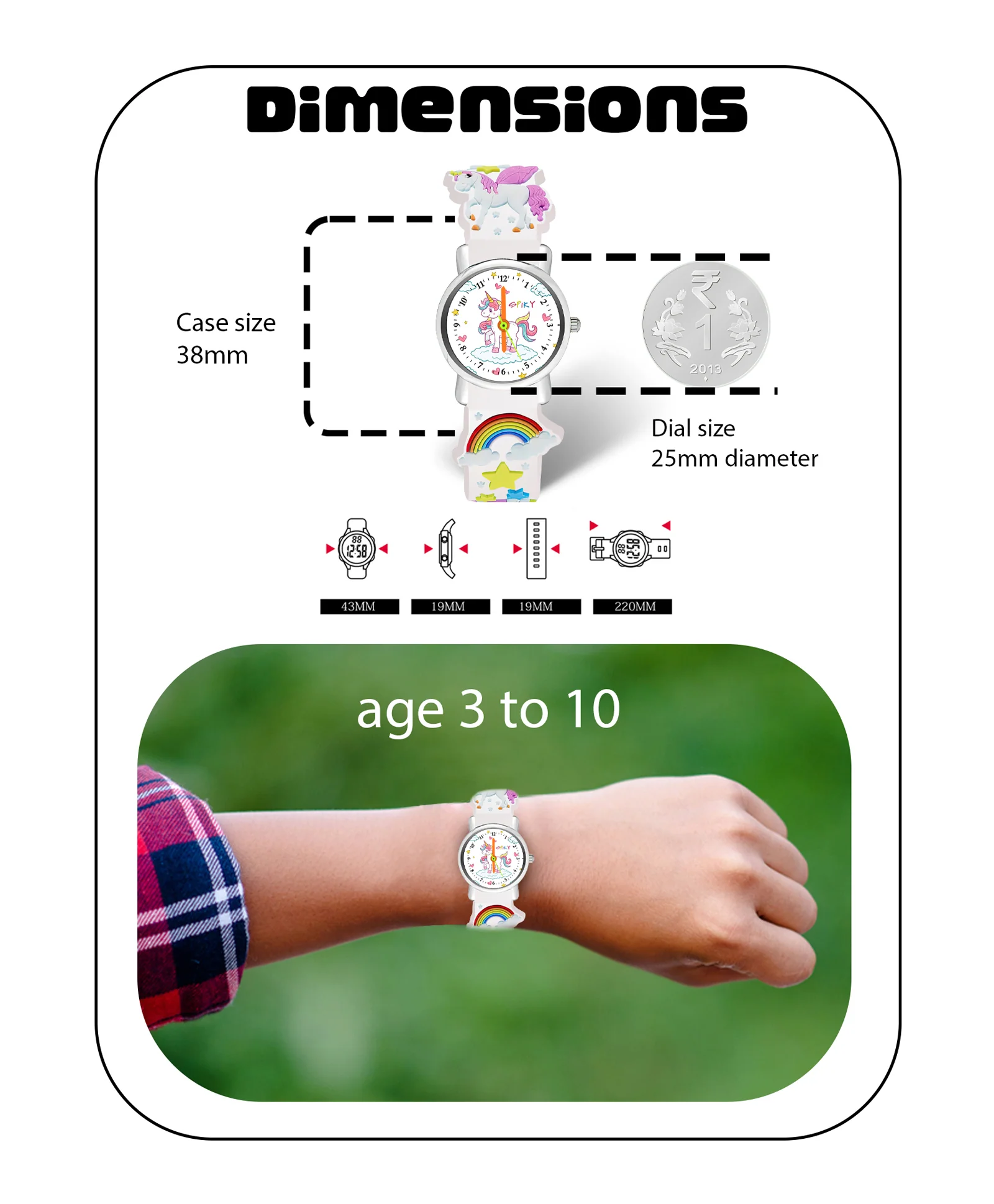 Spiky Eva9 Round Unicorn Strap Analog Watch - Image 4