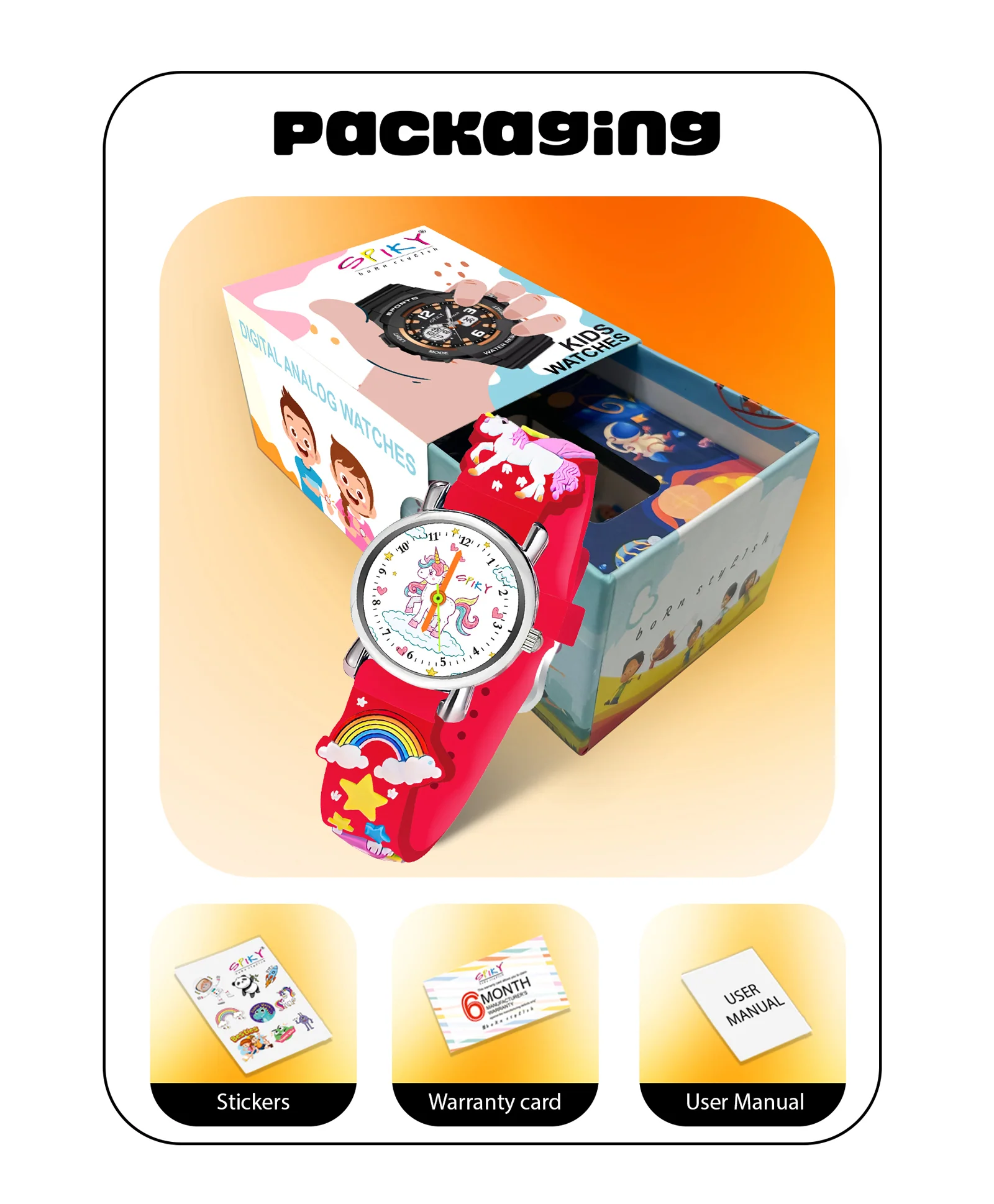 Spiky Eva9 Round Unicorn Strap Analog Watch - Image 42