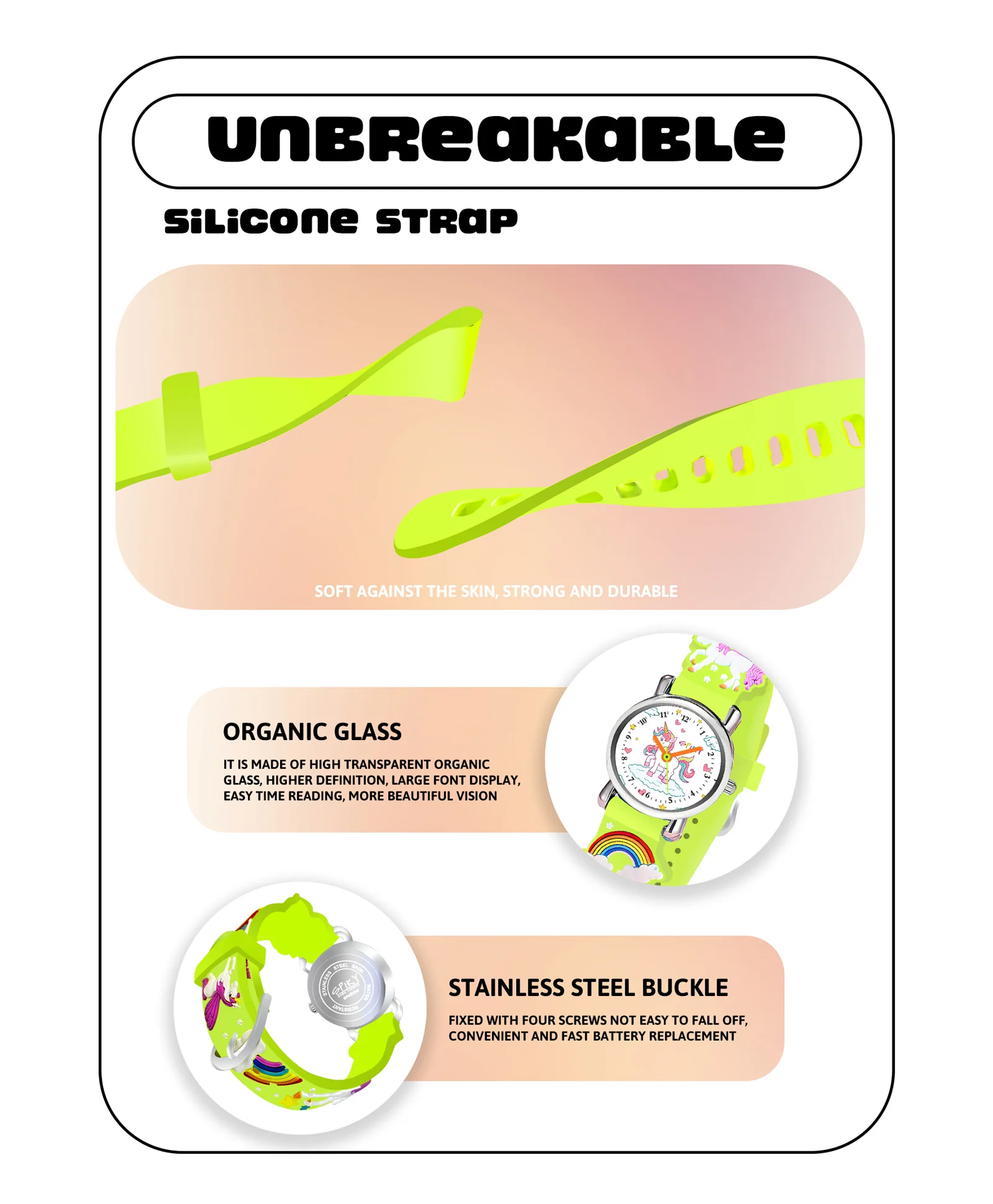 Spiky Eva9 Round Unicorn Strap Analog Watch - Image 50