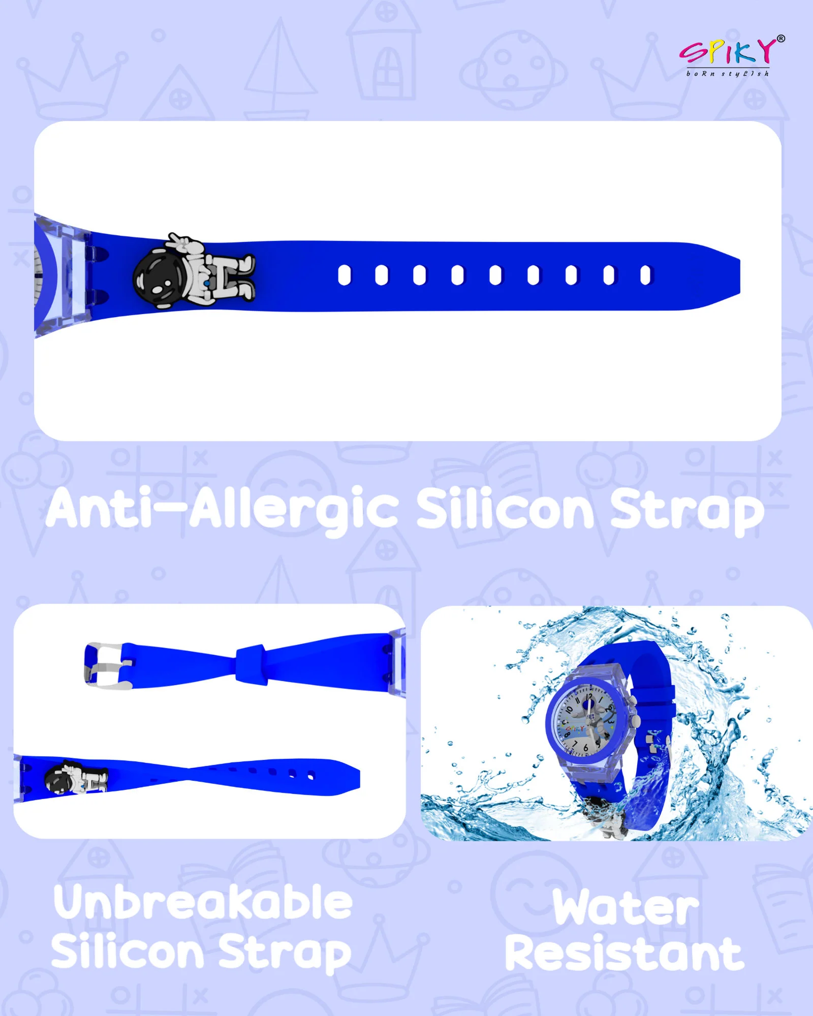 Spiky 3D Rabbit Cartoon Analog Light Watch for Kids - Image 12