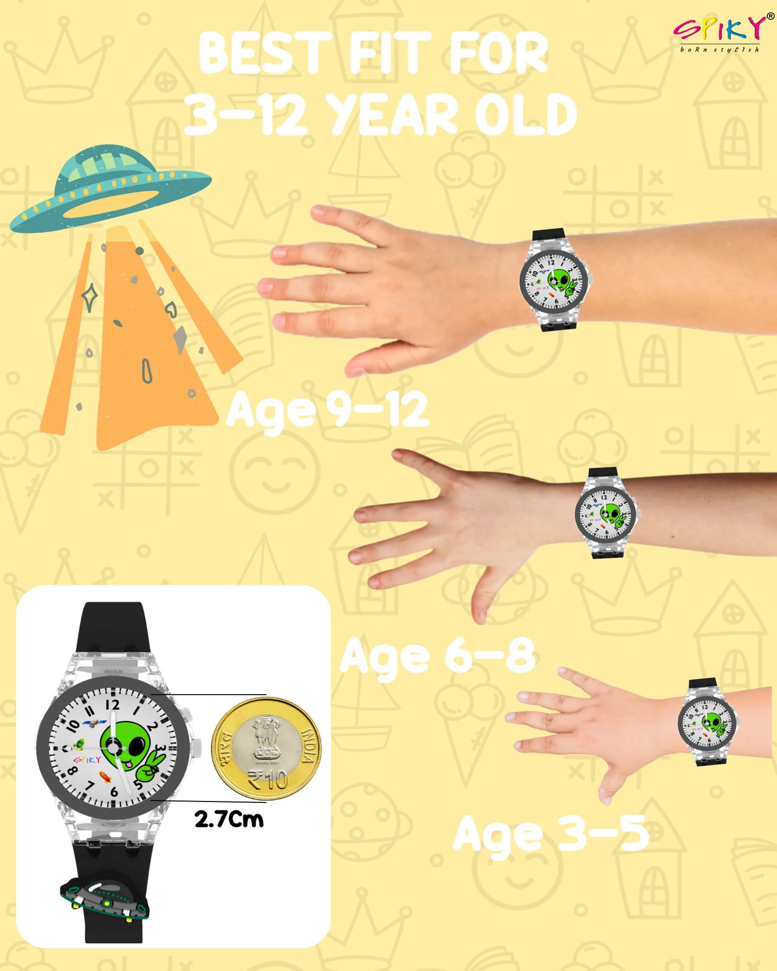 Spiky 3D Rabbit Cartoon Analog Light Watch for Kids - Image 16