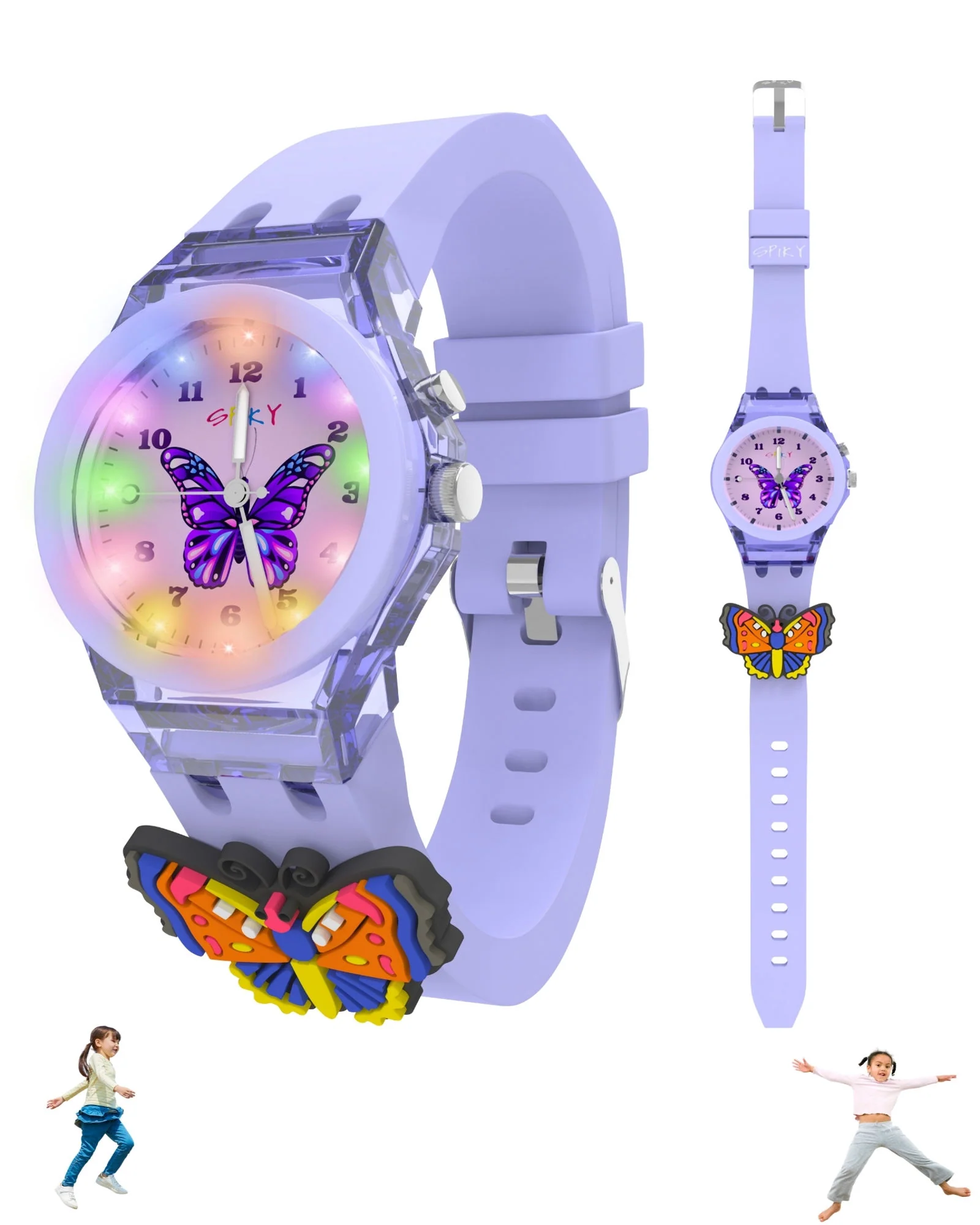 Spiky 3D Rabbit Cartoon Analog Light Watch for Kids - Image 37