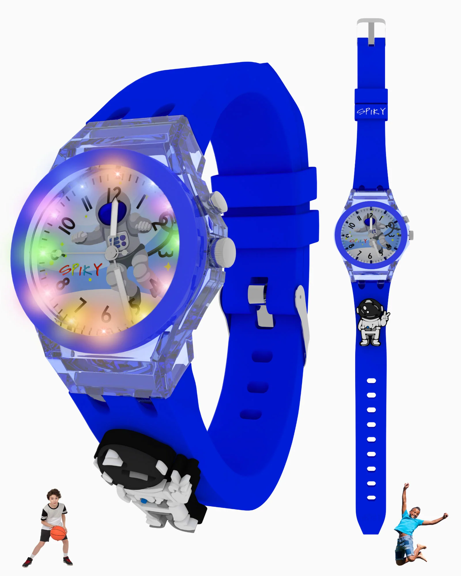 Spiky 3D Rabbit Cartoon Analog Light Watch for Kids - Image 8