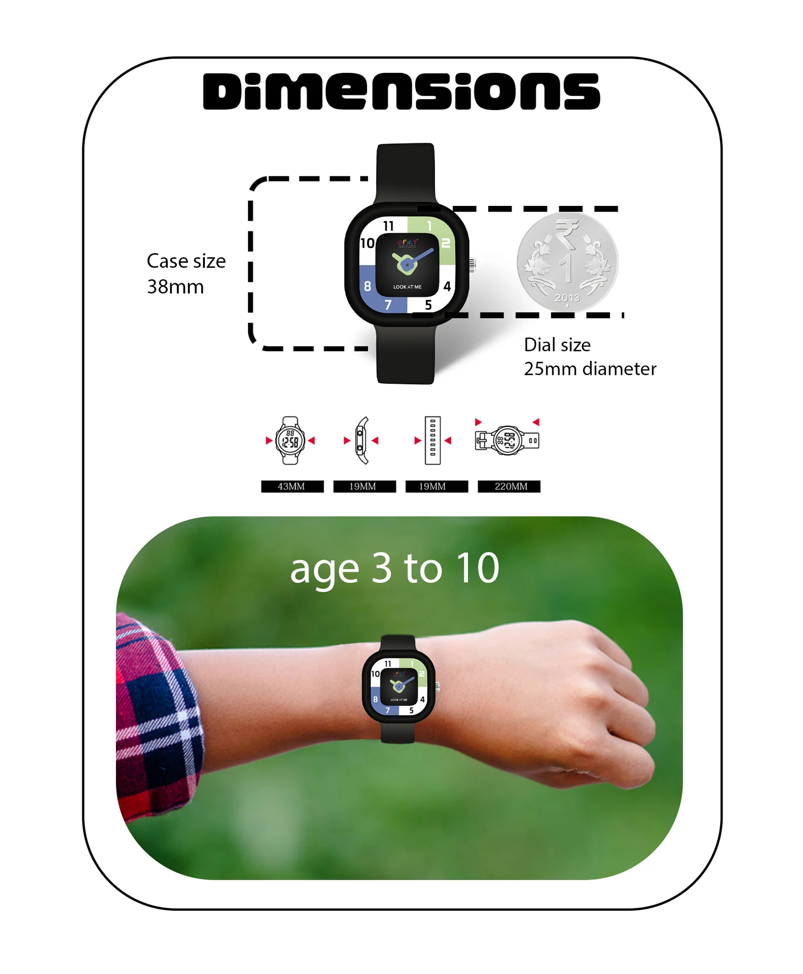 Spiky Eva10 Square Analog Watch for Kids - Image 15