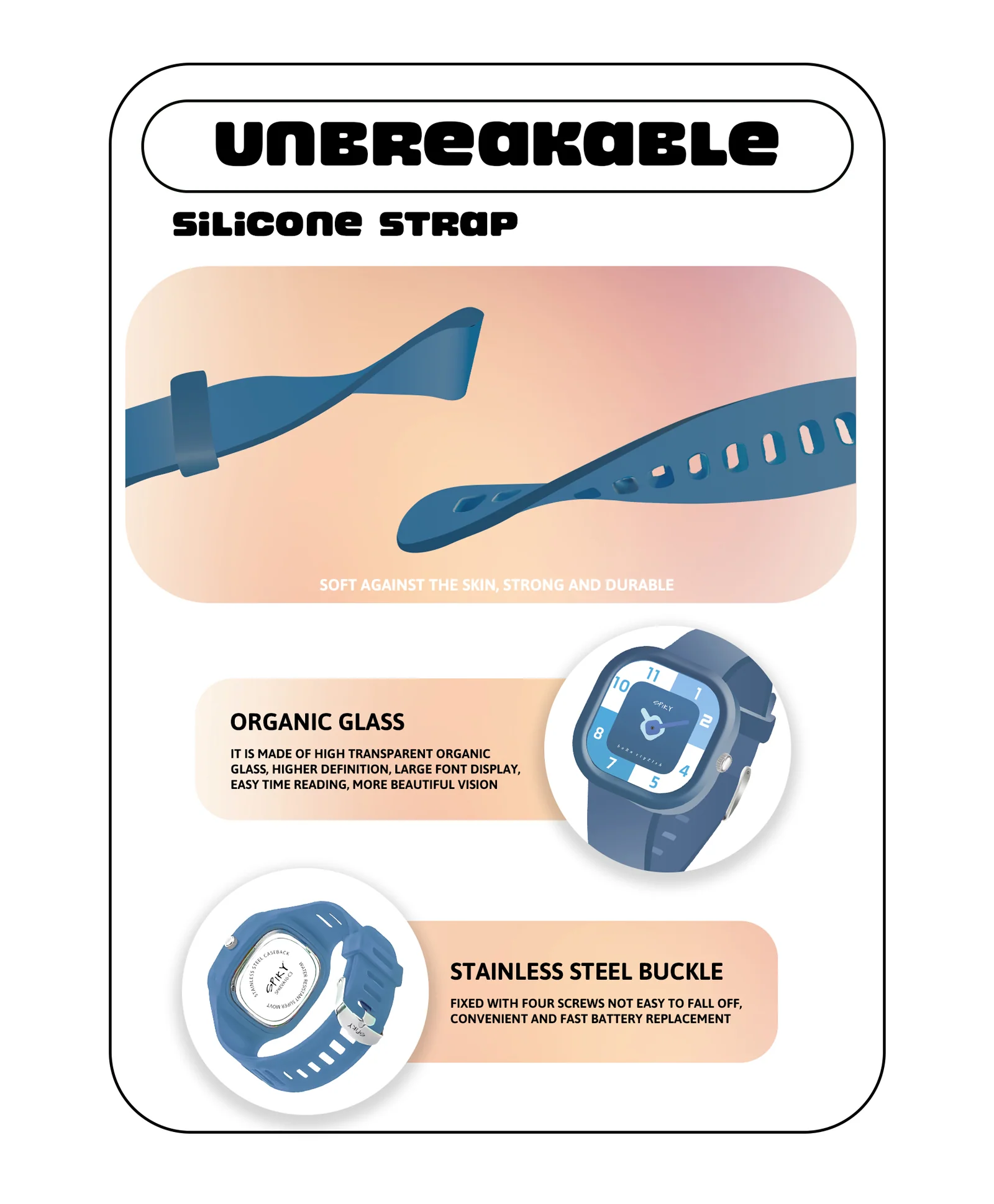 Spiky Eva10 Square Analog Watch for Kids - Image 32