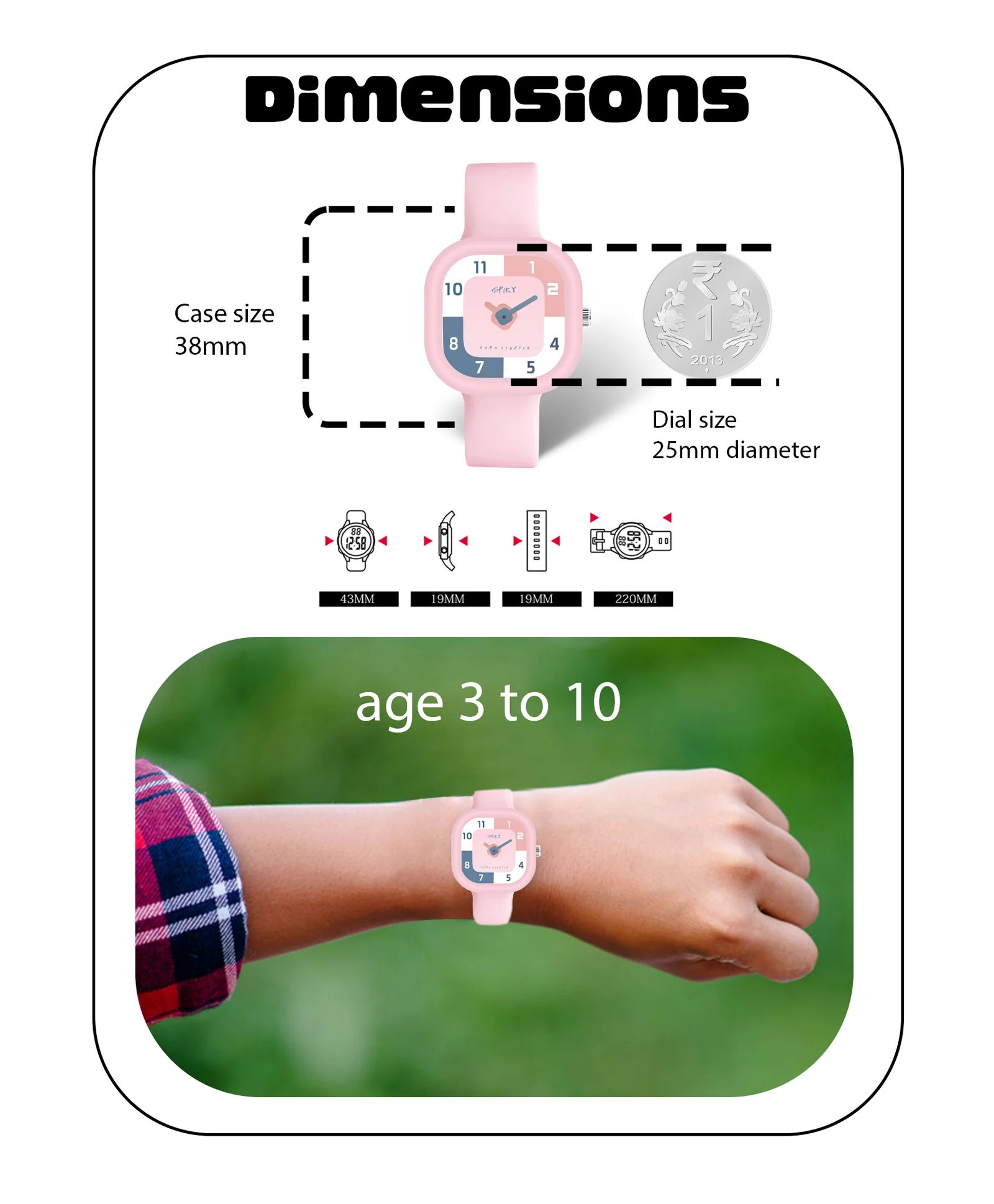 Spiky Eva10 Square Analog Watch for Kids - Image 4