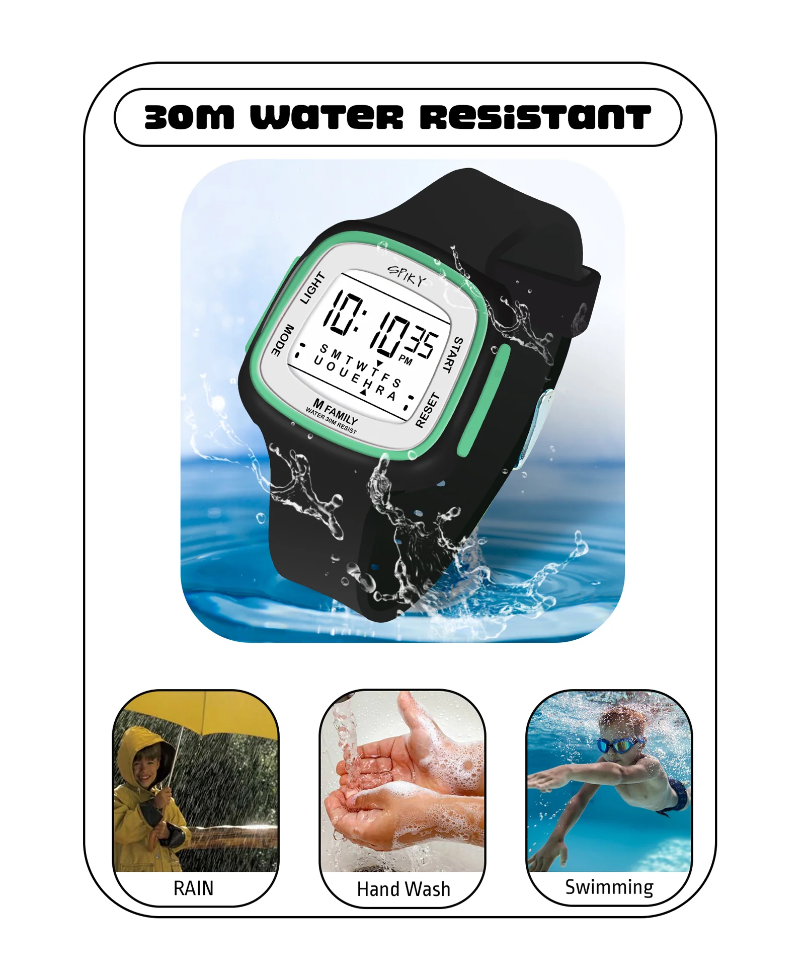 Spiky Eva16 Unique Square Digital Watch for Kids - Image 6