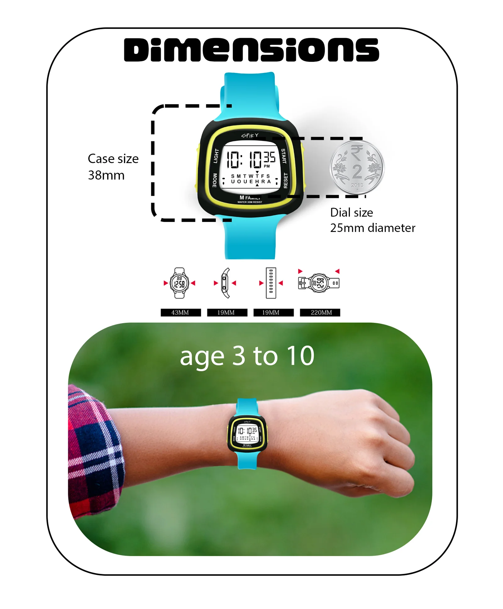 Spiky Eva16 Unique Square Digital Watch for Kids - Image 26